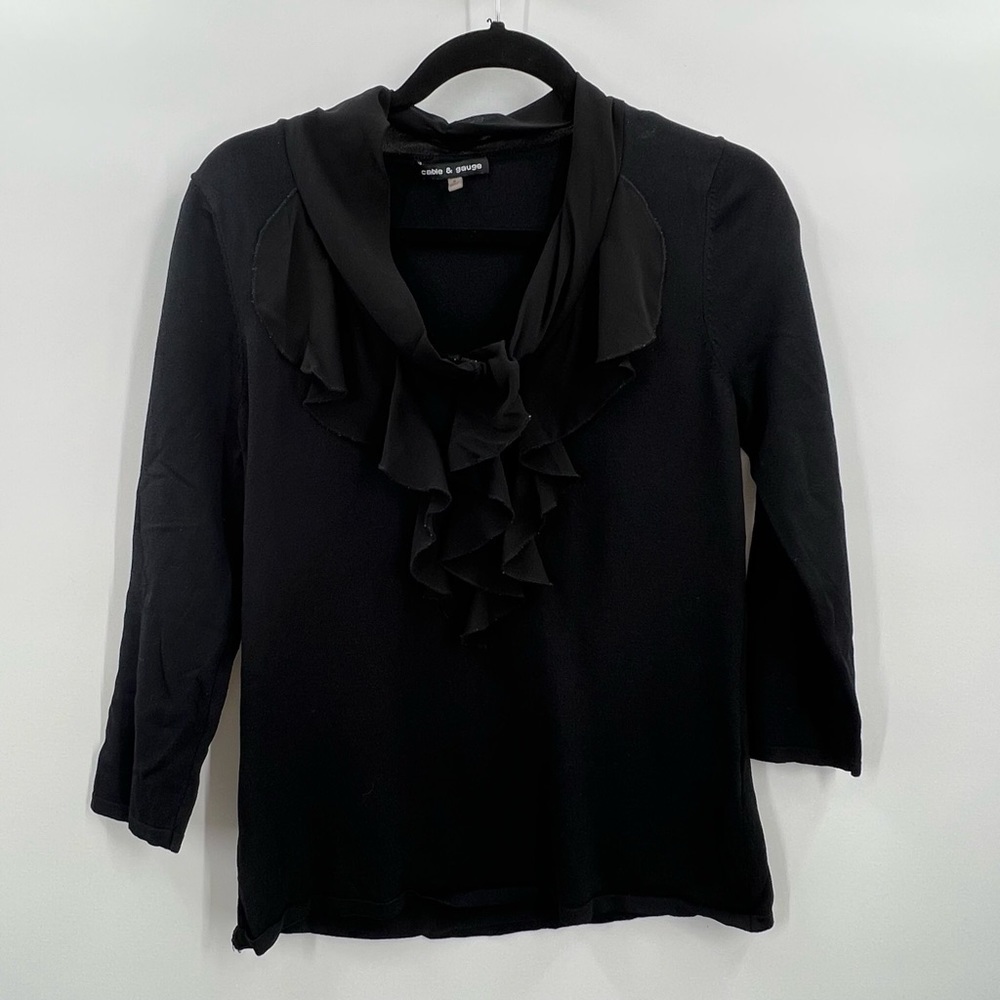 Cable & Gauge Black Blouse Ladies Small